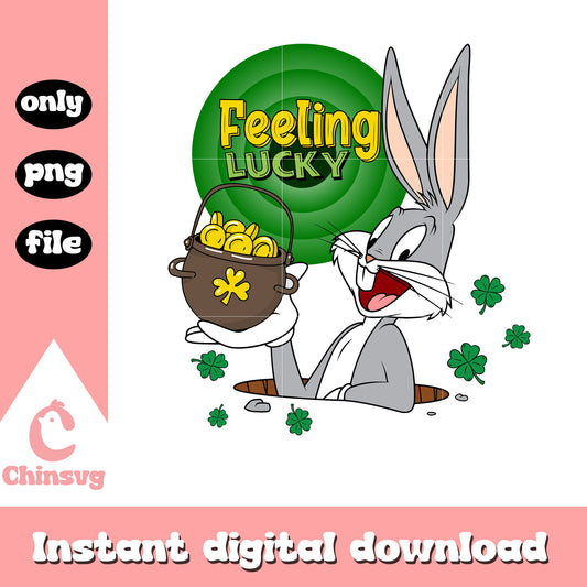 Bugs feeling lucky png, disney characters png, patrick png