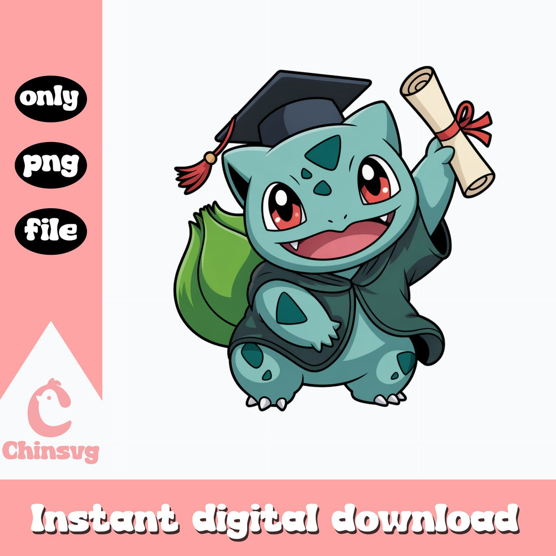 Bulbasaur Graduation Pokemon PNG – Chinsvg