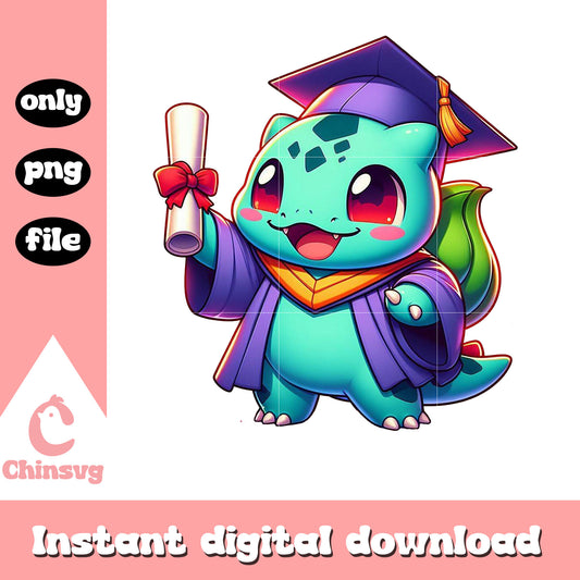 Bulbasaur graduation design png, pokemon cartoon png, graduation png