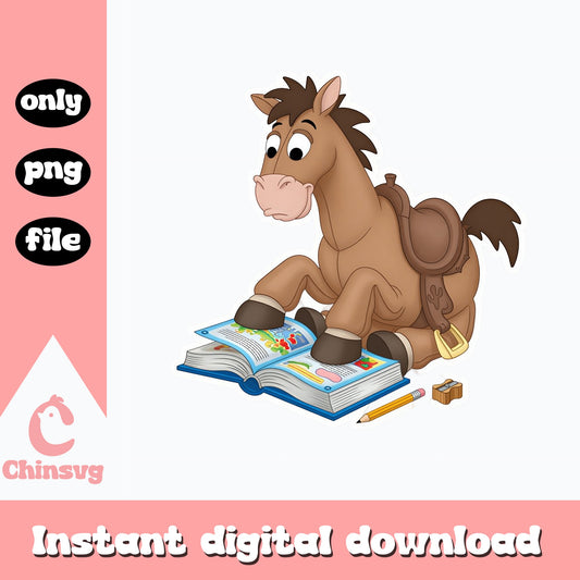 Bullseye Reading Book PNG, Toy Story Horse PNG, Disney PNG