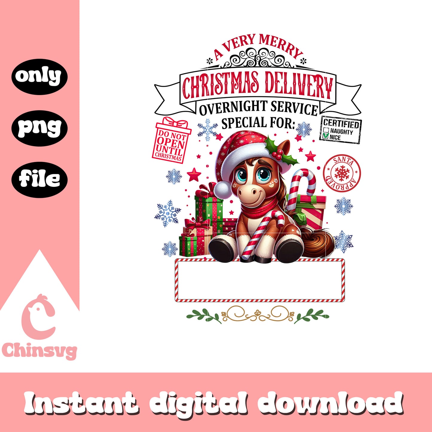 Bullseye very  merry christmas delivery png, disney toy story png