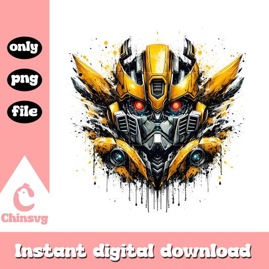 Bumblebee character face design png, transformer characters png