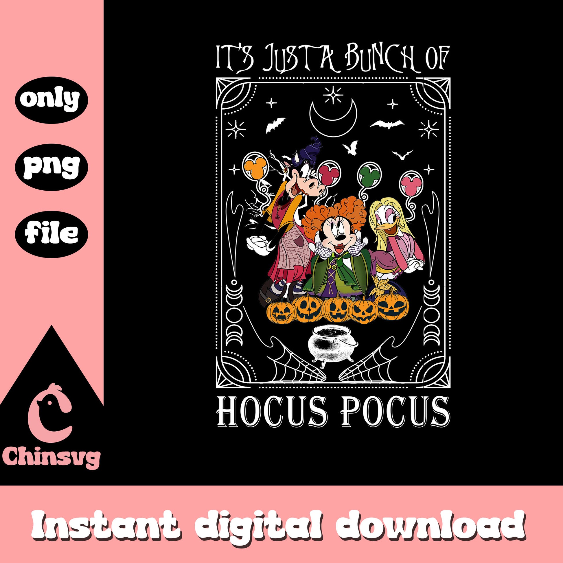 Bunch of hocus pocus card disney art png, halloween hocus pocus png