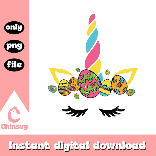 Bunny unicorn face easter design png, unicorn rabbit​ png