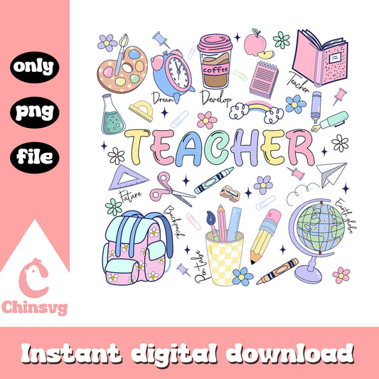 Busy teacher back to school clipart png, teacher back to school png