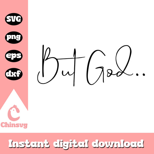 But god font logo black design svg, trending quote svg
