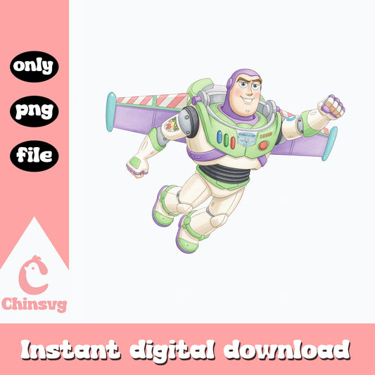 Buzz Lightyear Flying PNG, Toy Story Disney PNG, Clipart PNG