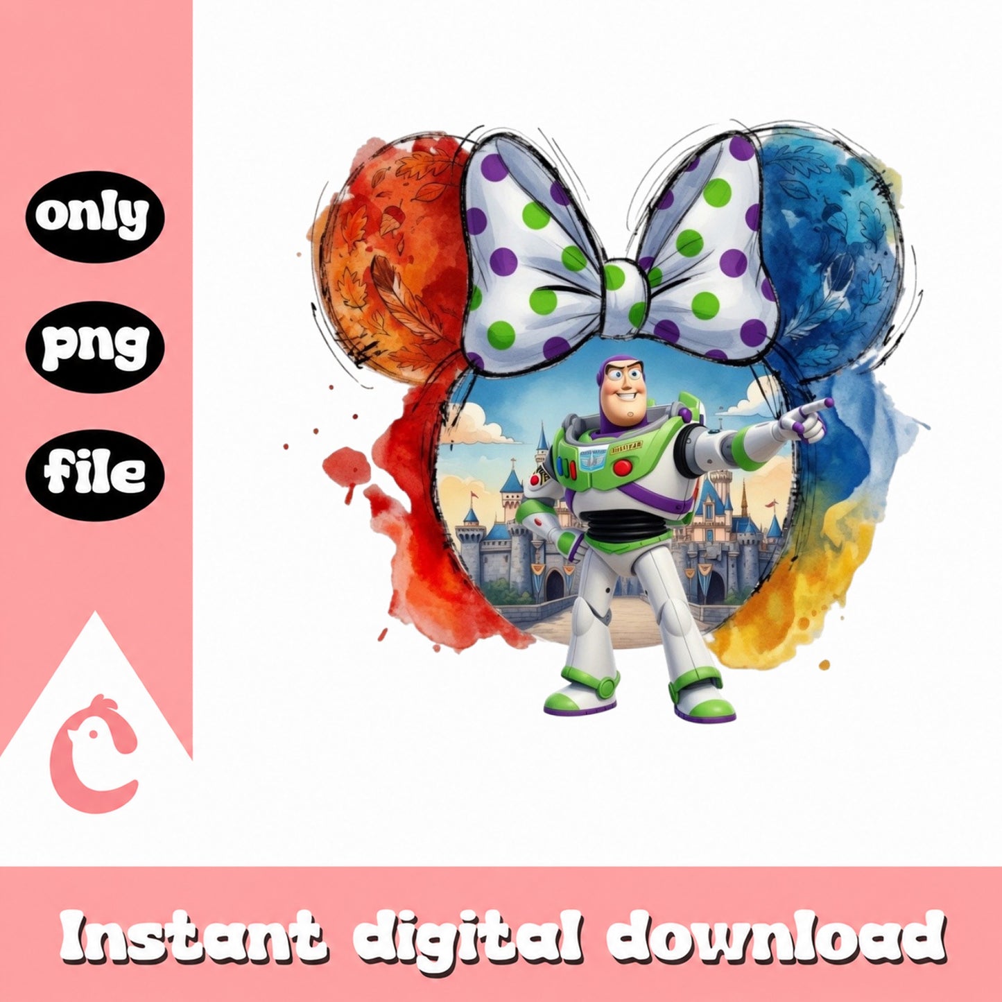 Buzz Lightyear Mickey Ears PNG, Toy Story Disney PNG, Sublimation PNG