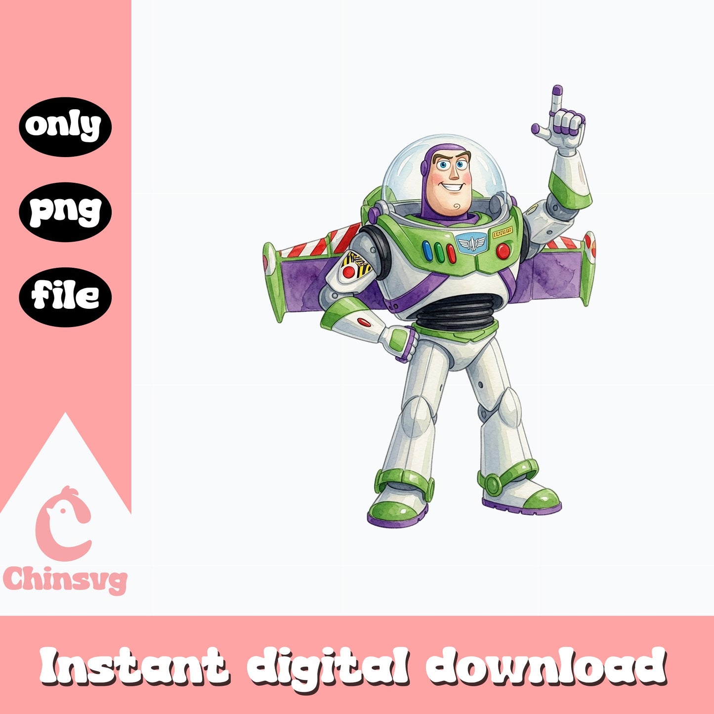 Buzz Lightyear Toy Story PNG, Disney Pixar Clipart, PNG File