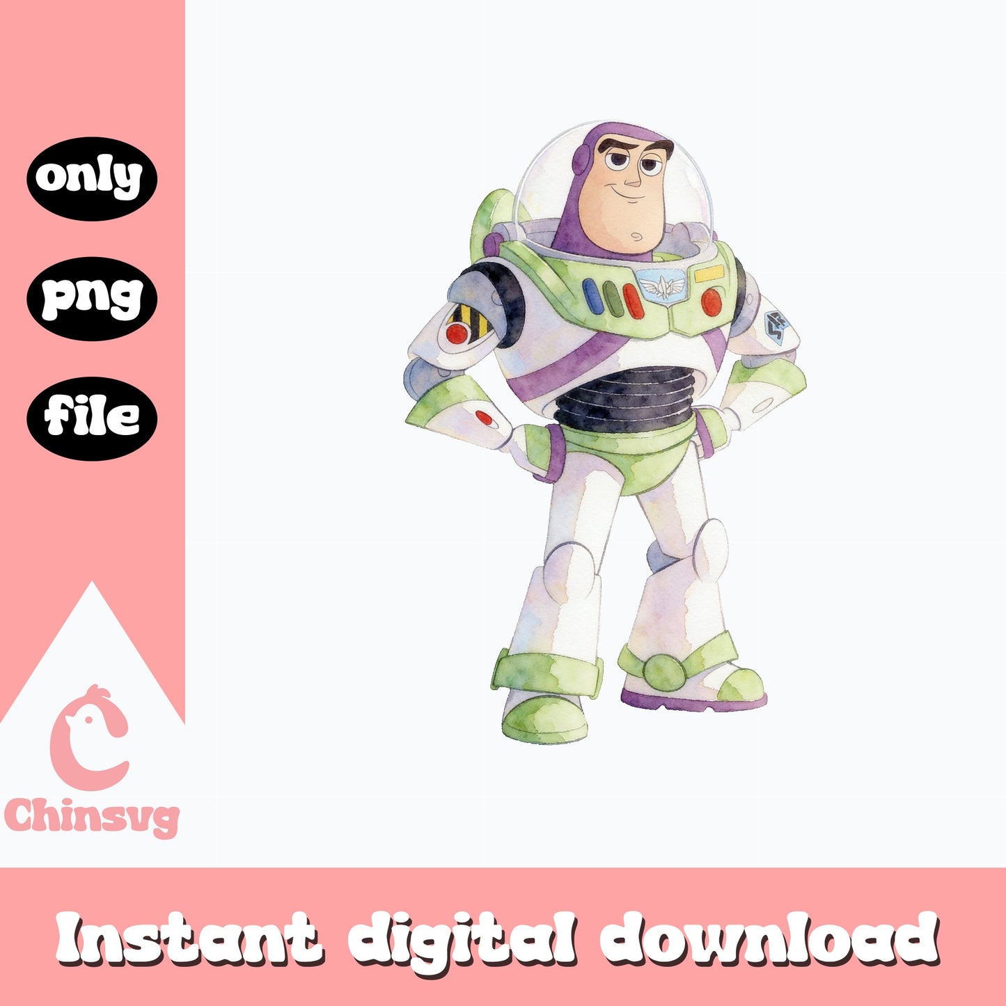 Buzz Lightyear Watercolor PNG, Toy Story Disney PNG, Clipart PNG