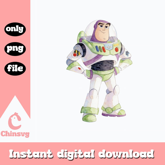 Buzz Lightyear Watercolor PNG, Toy Story Disney PNG, Clipart PNG
