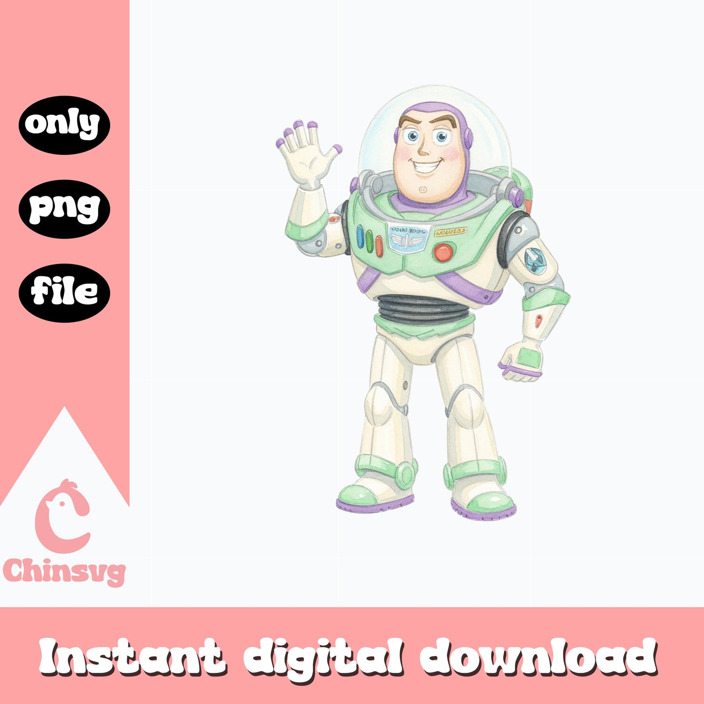 Buzz Lightyear Watercolor PNG, Toy Story PNG, Disney PNG