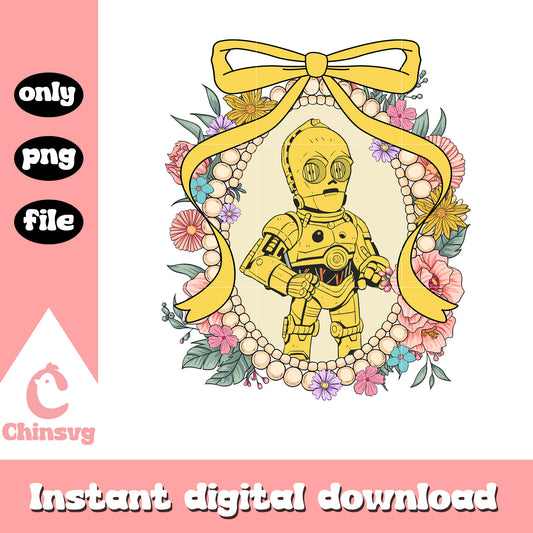 C-3PO character mirror png, star war png, cartoon characters png