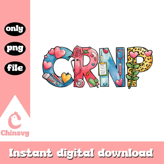 CRNP valentine design nurse png, font design png, nurse valentine png