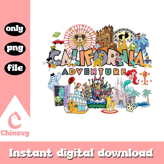 Califonia adventure disney characters png, disneyland png