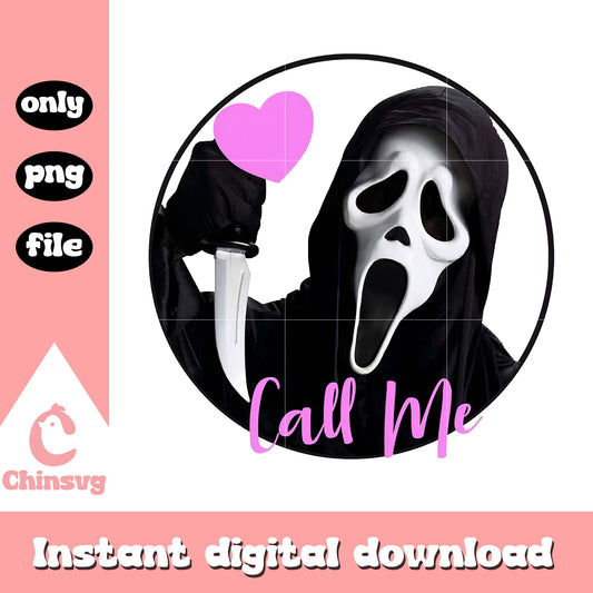 Call me horror ghostface design png, ghostface movie png
