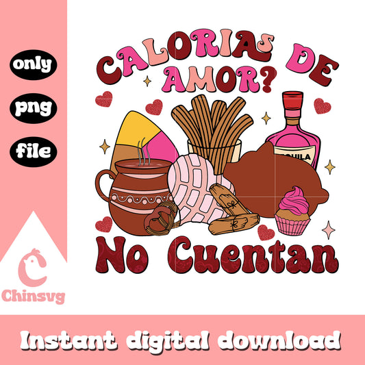 Callorias food cartoon valentine png, valentine's day food​​ png