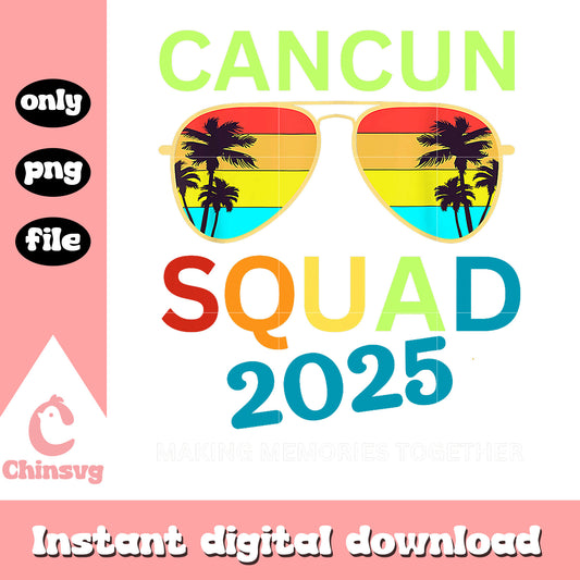 Can cun squad 2025 font design png, vacation png, beach png