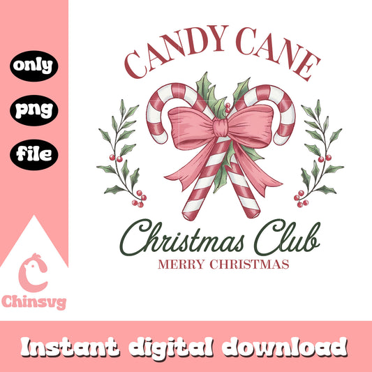 Candy cane christmas club design png, the christmas club​ png