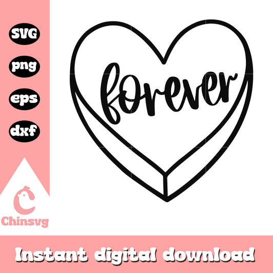 Candy heart lovever valentine svg, heart svg, valentine svg