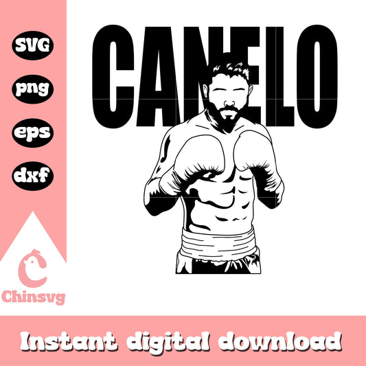 Canelo portrait black white svg
