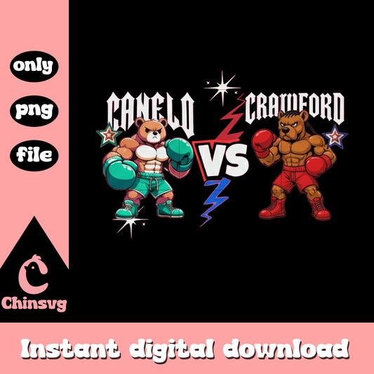 Canelo vs crawford cartoon design png, canelo vs crawford png