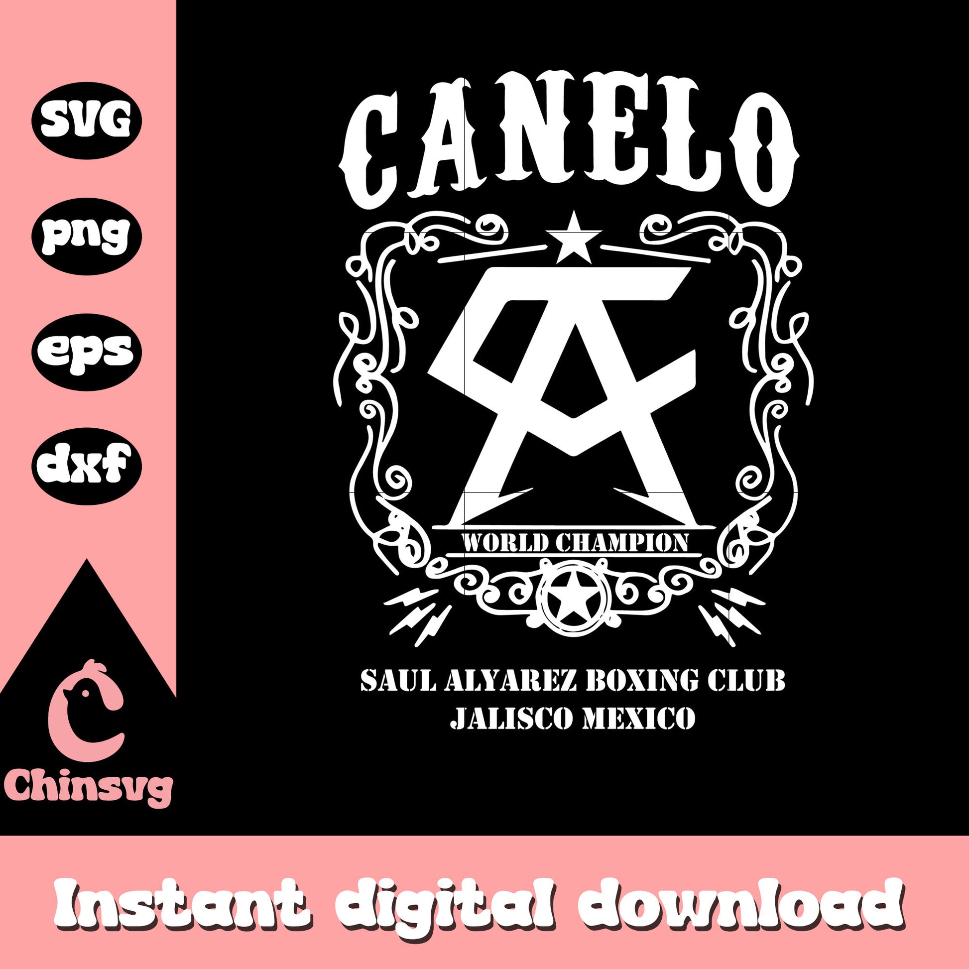 Canelo world champion white design svg, team canelo svg