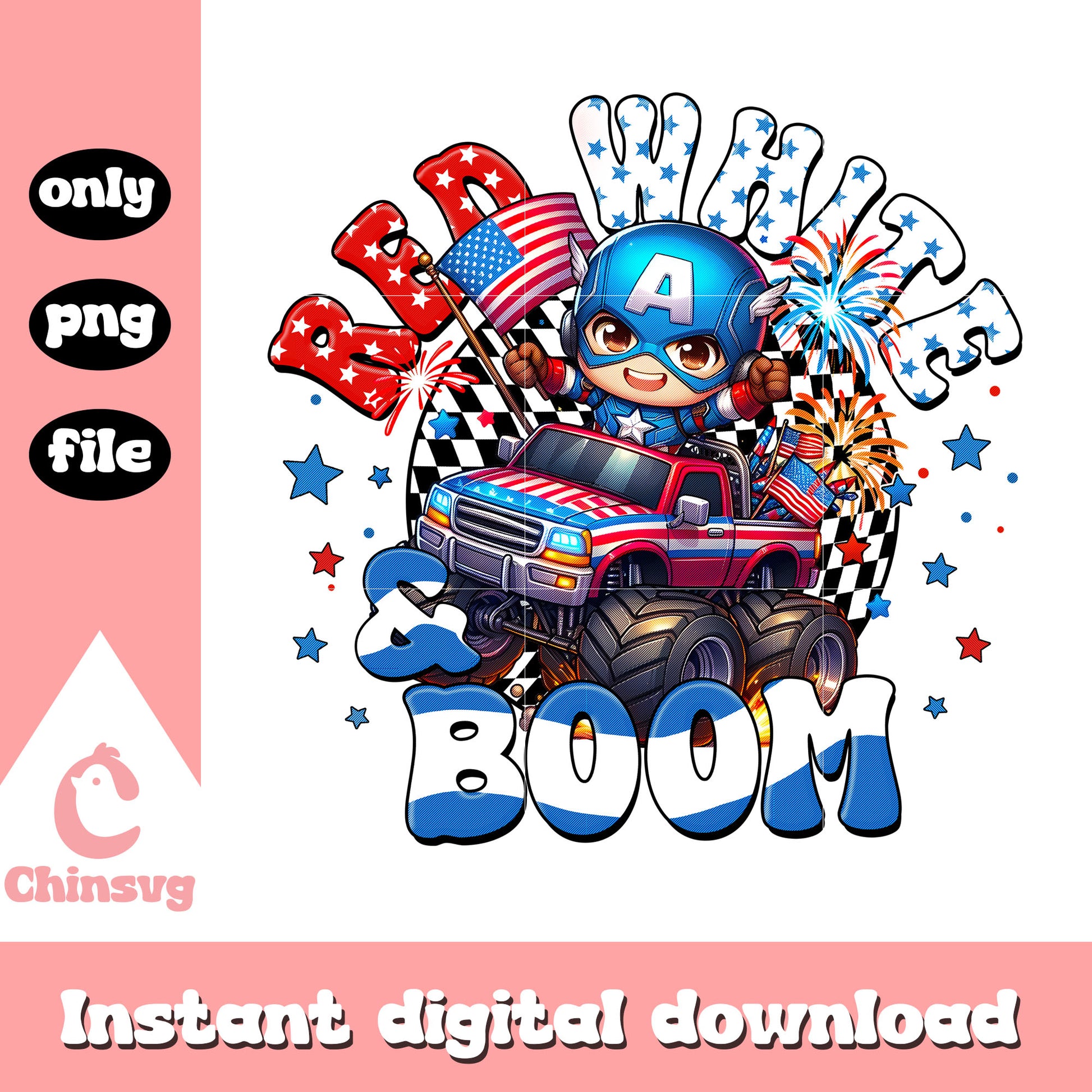 Captain America chibi red white and boom png, Captain America png