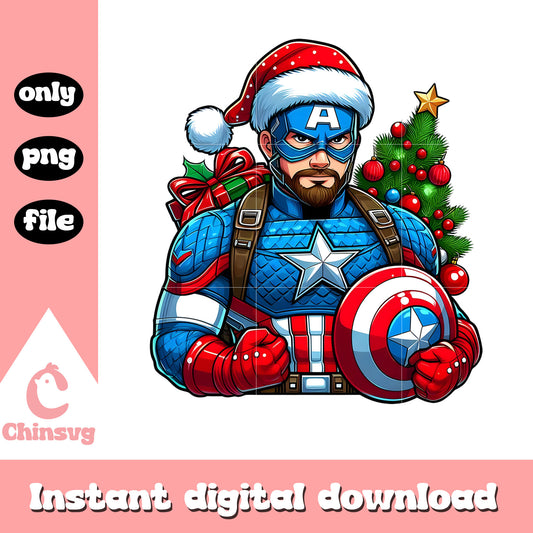 Captain america christmas day png, merry christmas png