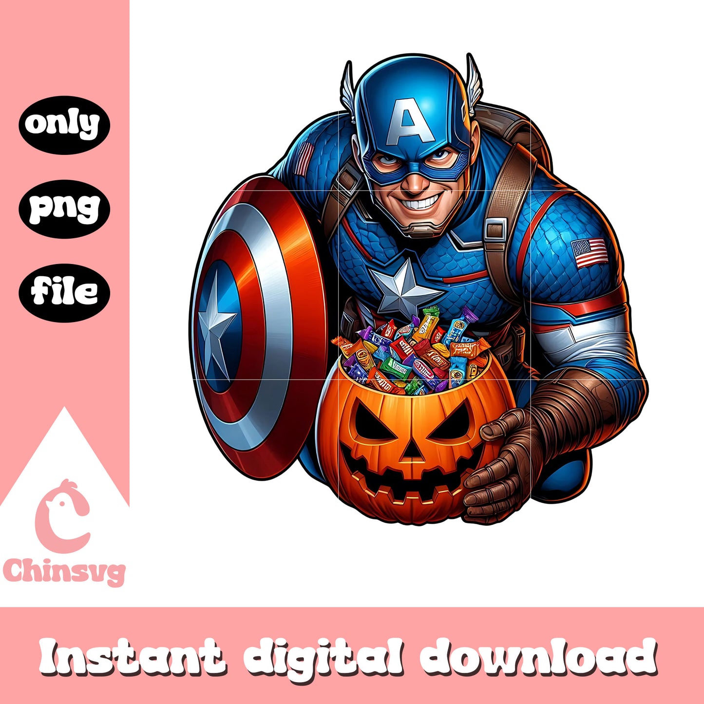 Captain america halloween candy png, avengers member png