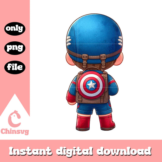 Captain america marvel bag design png, school bag png, marvel png