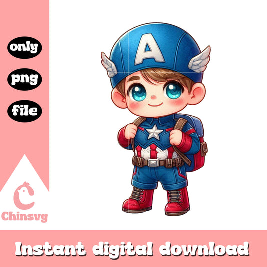 Captain america uniform design png, school day png