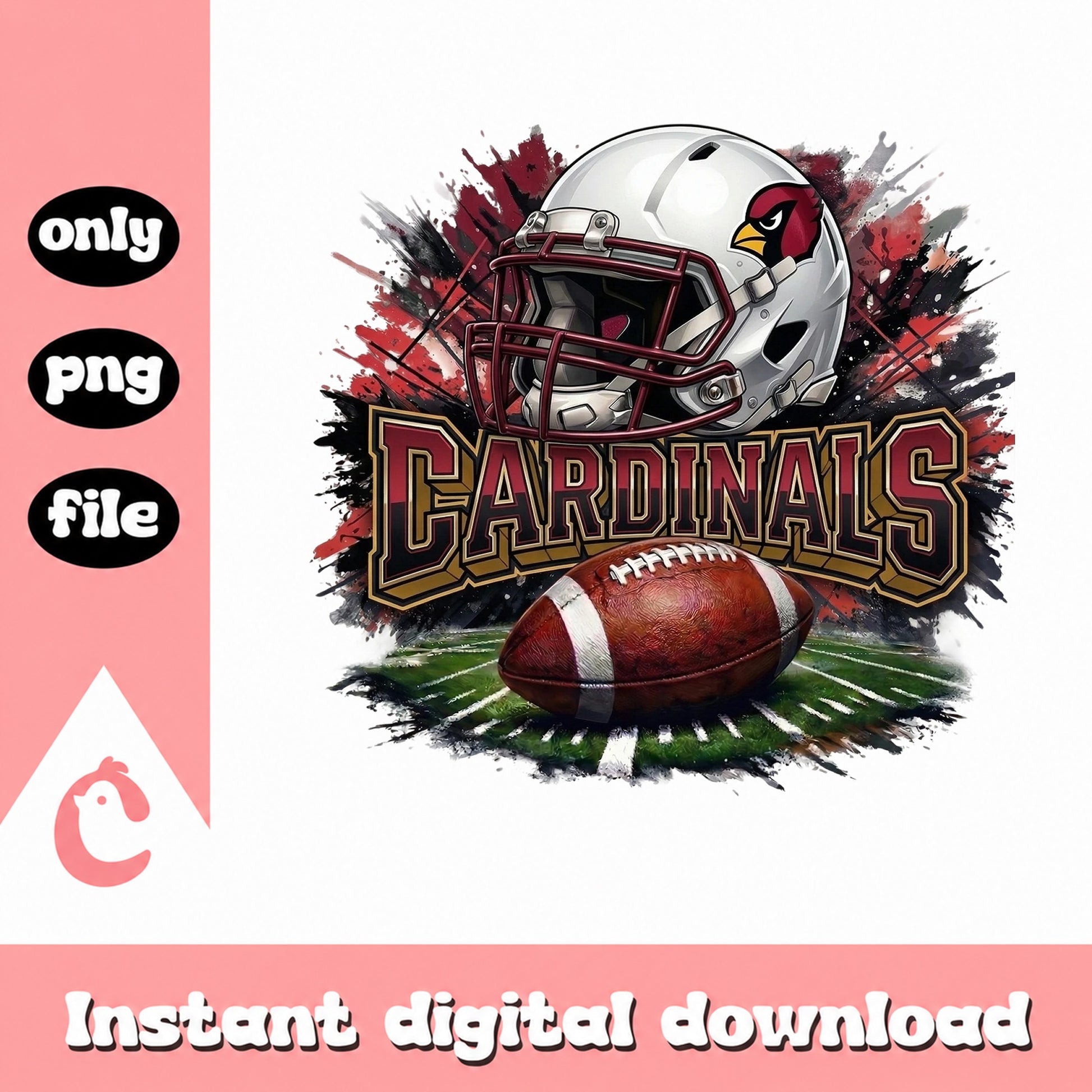 Cardinals Football PNG, Football Helmet Sublimation PNG, NFL PNG