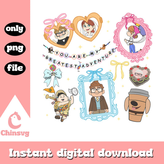 Carl Ellie disney couple png, disney characters png, cartoon png