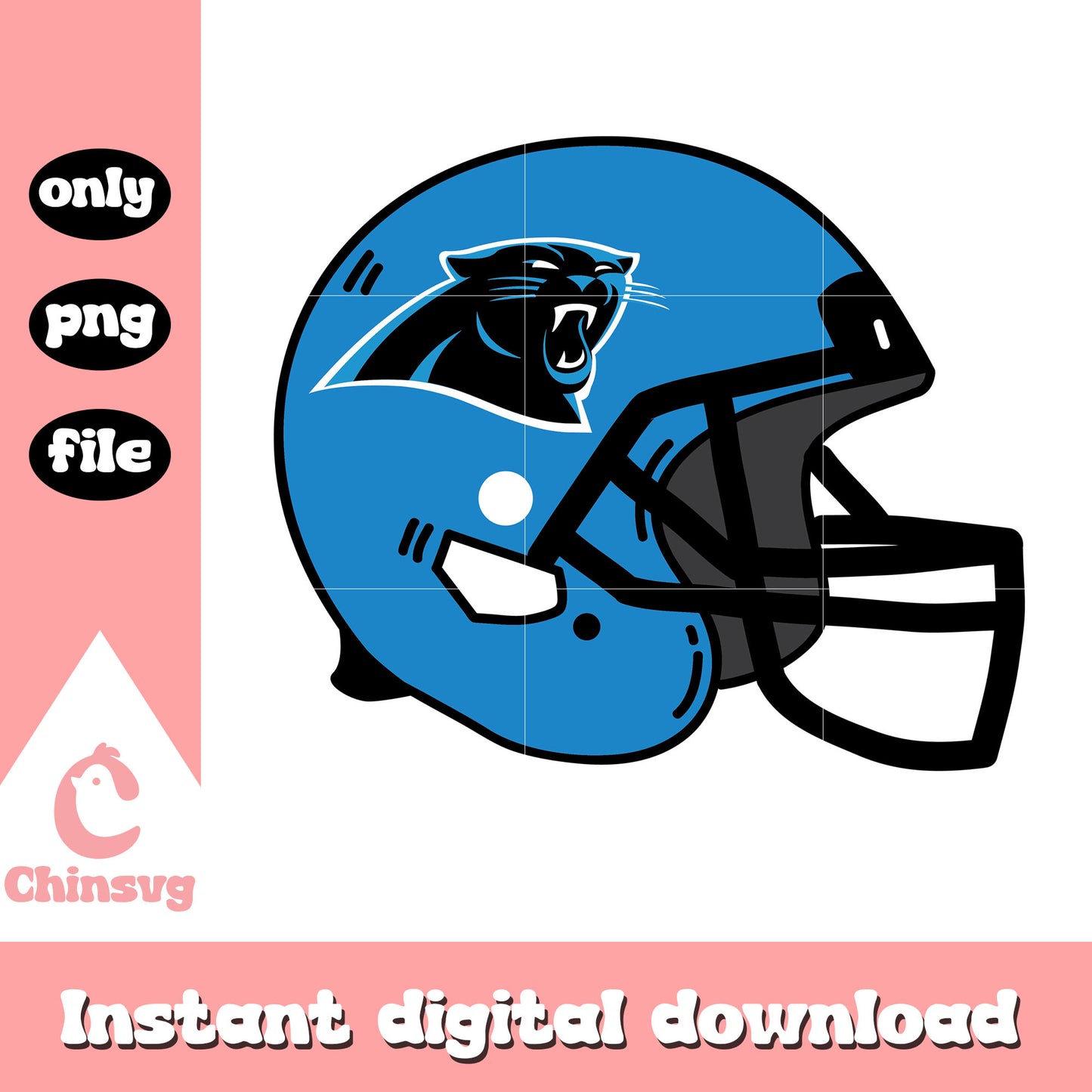 Carolina Panthers helmet design svg, rugby helmet svg