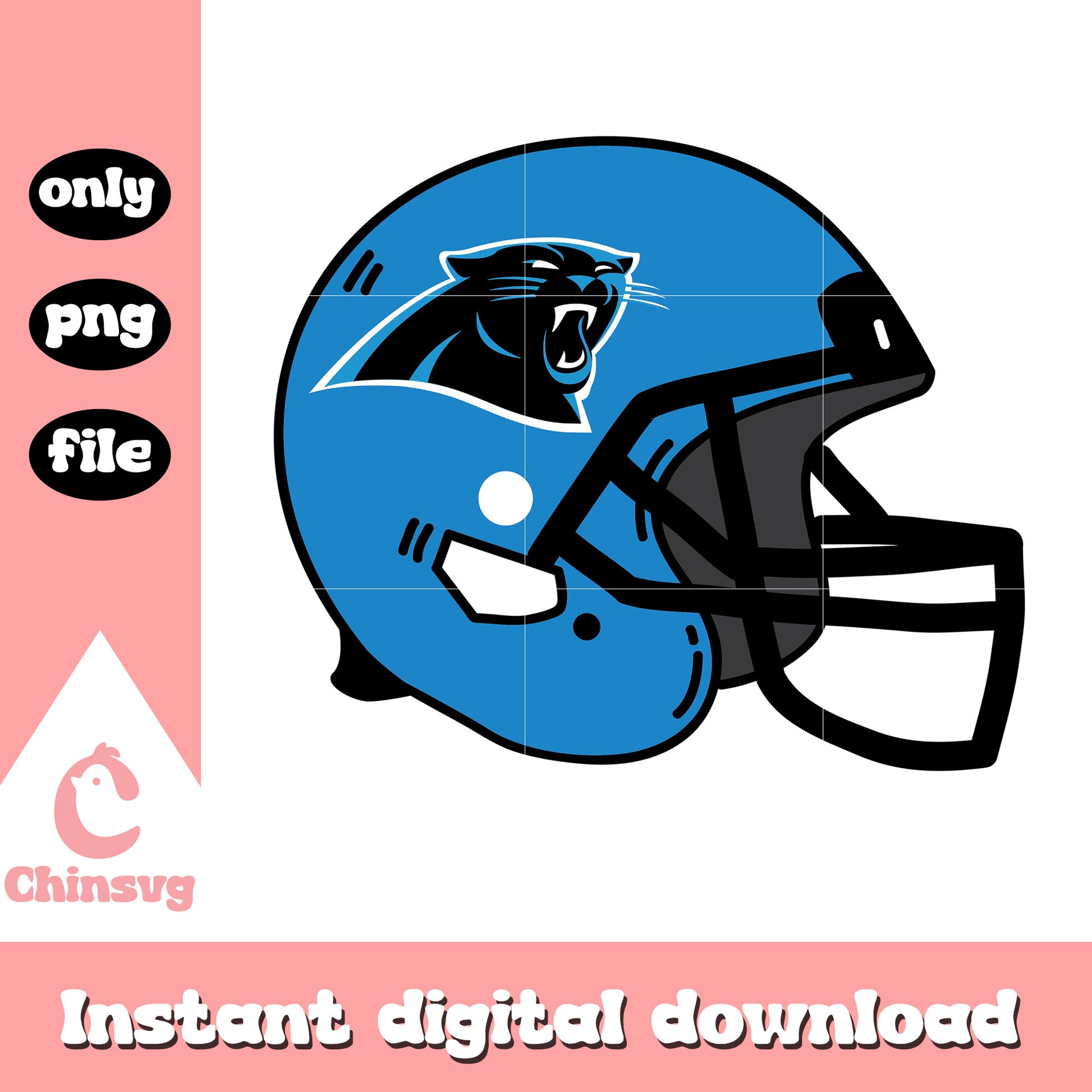 Carolina Panthers helmet design svg, rugby helmet svg