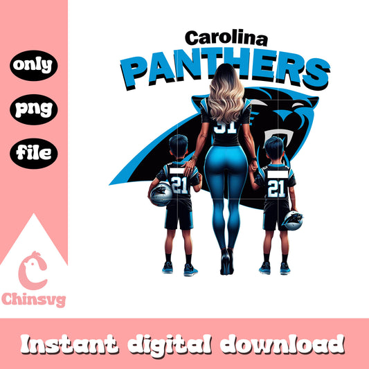 Carolina Panthers mom and children png, football games png