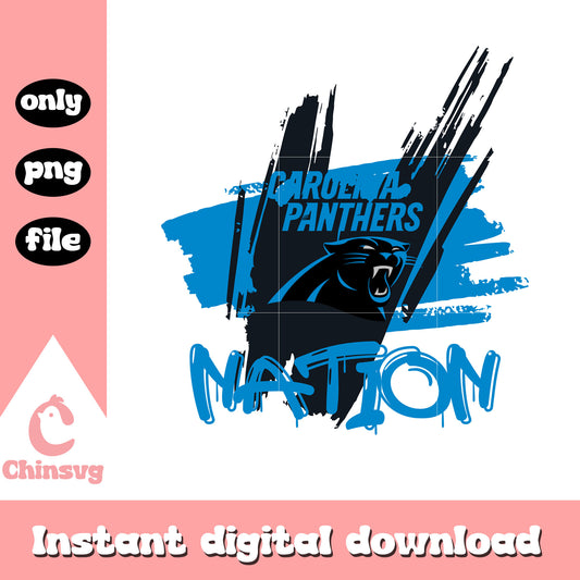 Carolina Panthers nation design png, Carolina Panthers team png