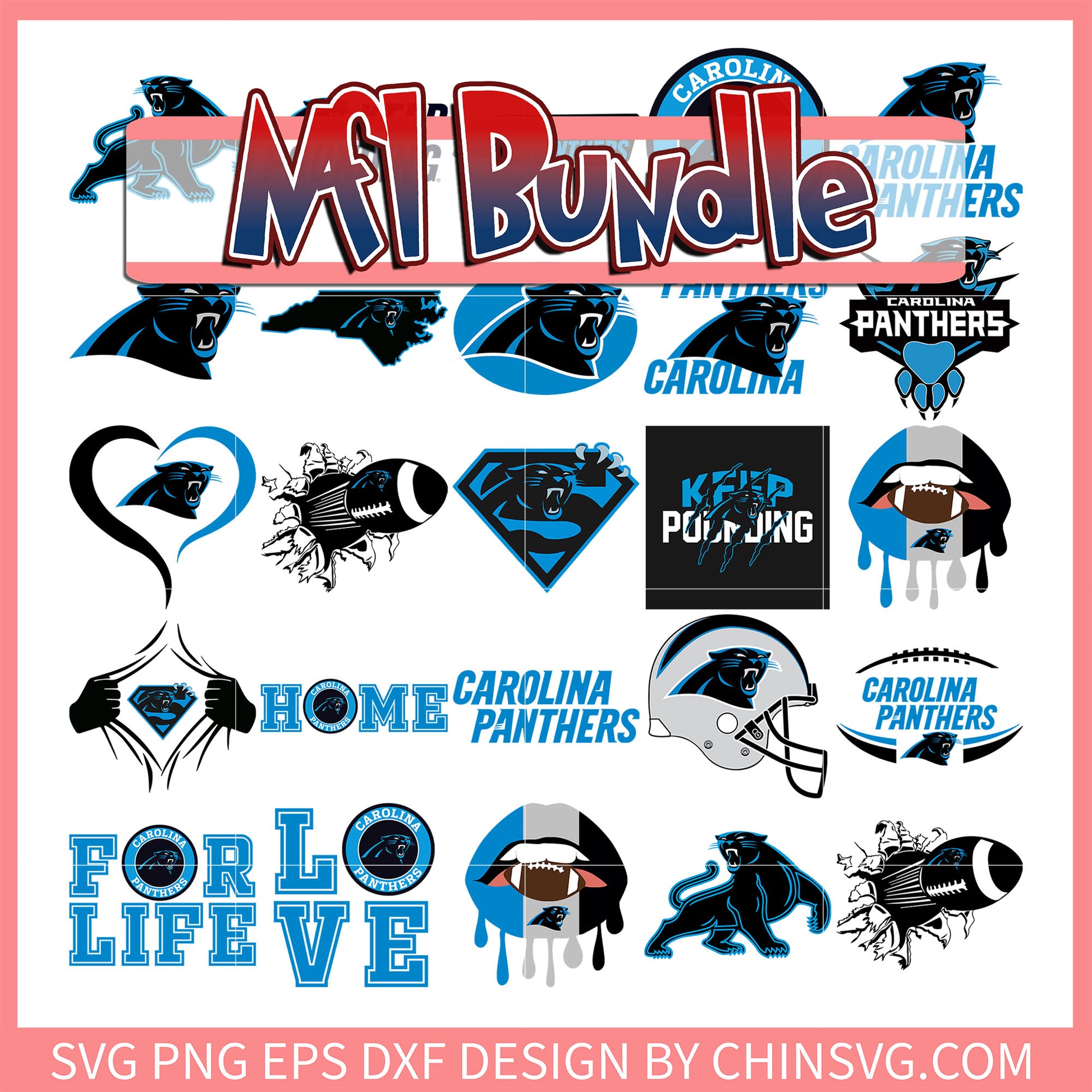 Carolina Panthers nfl logo team bundle svg, nfl news svg