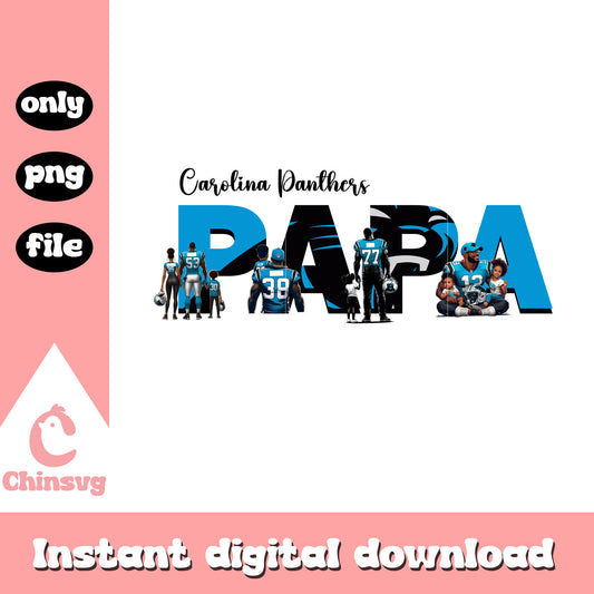 Carolina Panthers papa text design png, nfl season png