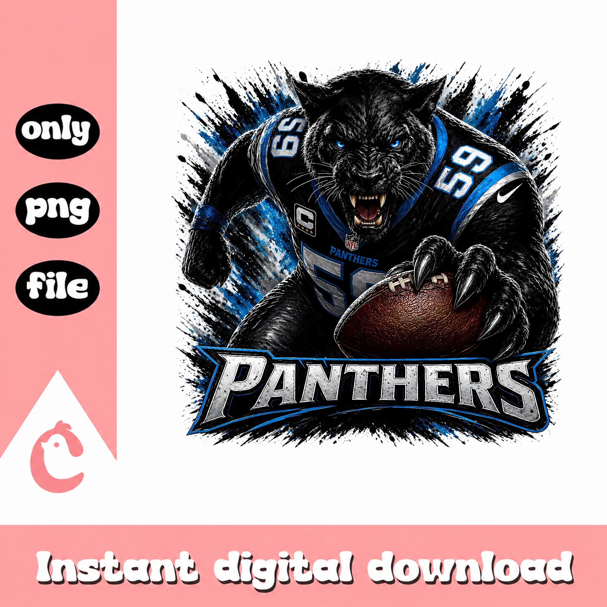 Carolina Panthers NFL PNG, Football Team Mascot PNG, Panthers Fan PNG