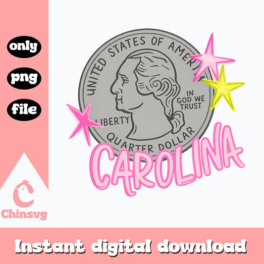 Carolina Quarter Dollar SVG, State Coin Design PNG, Instant Download SVG