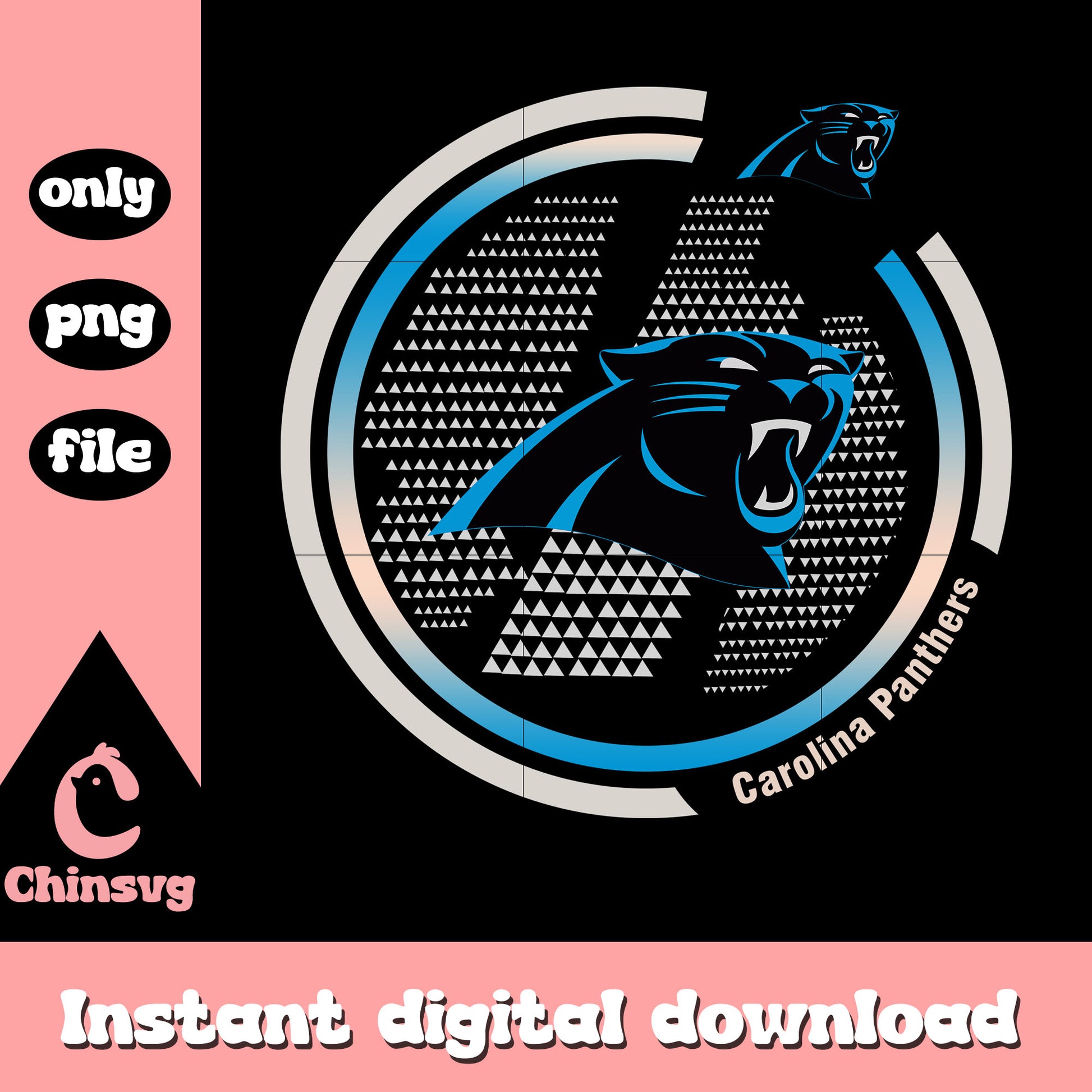 Carolina panthers design logo png, sports panthers​​​​ png