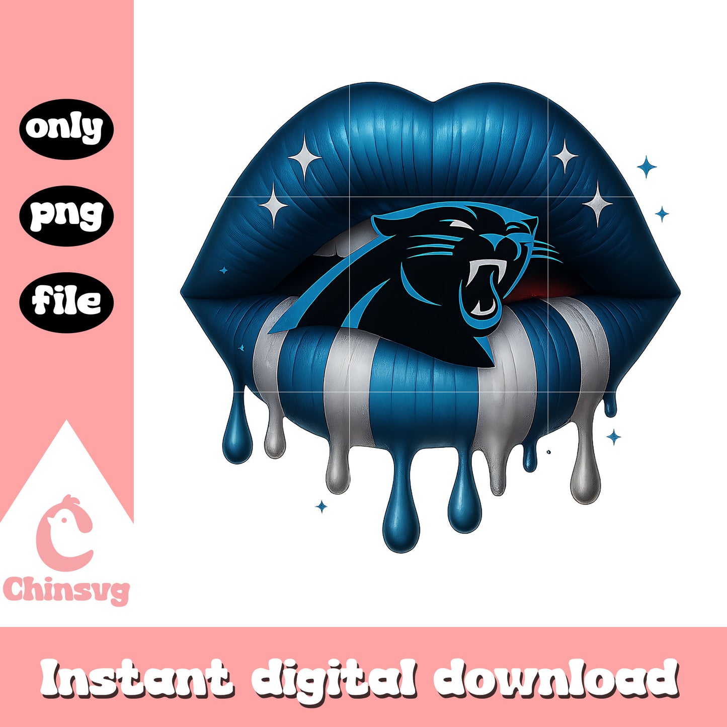 Carolina panthers dripping lips png, carolina panthers logo​ png