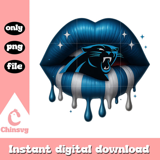 Carolina panthers dripping lips png, carolina panthers logo​ png