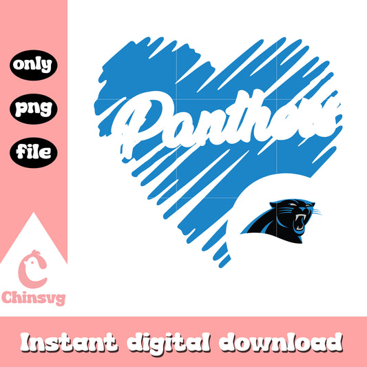 Carolina panthers heart shaped football logo svg, carolina panthers sticker svg