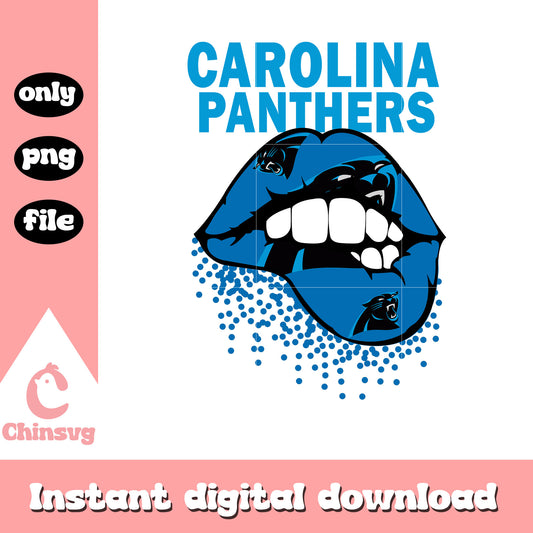 Carolina panthers lips design png, carolina panthers nfl​​ png