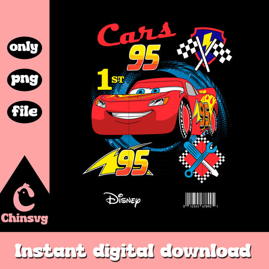Cars 1st race disney design png, lightning mcqueen cars disney png