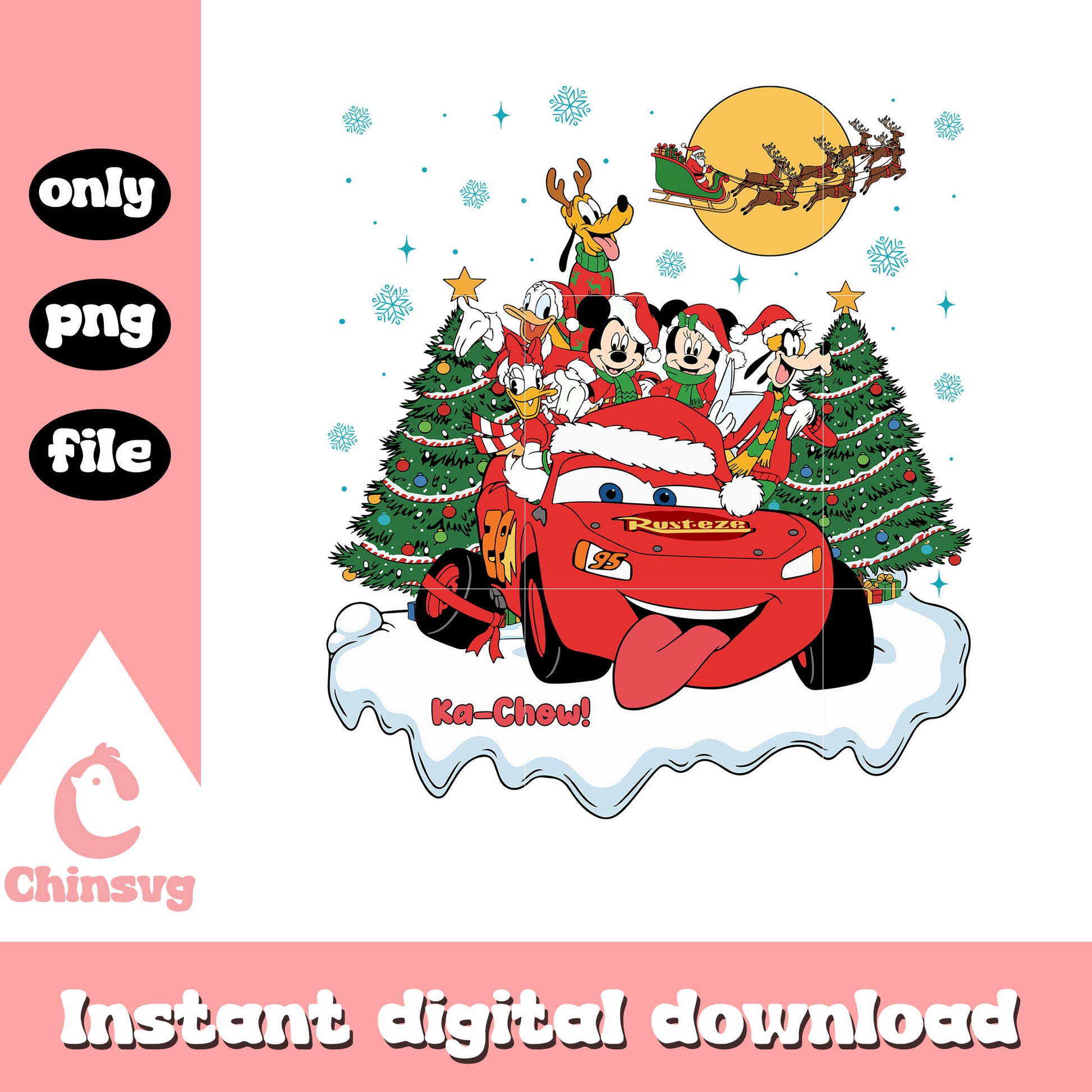 Cars mcqueen christmas tree png, mickey mouse christmas​​​ png