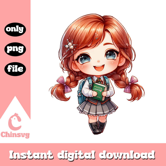 Cartoon anna go to school png, school spirits png, anna prinnces png